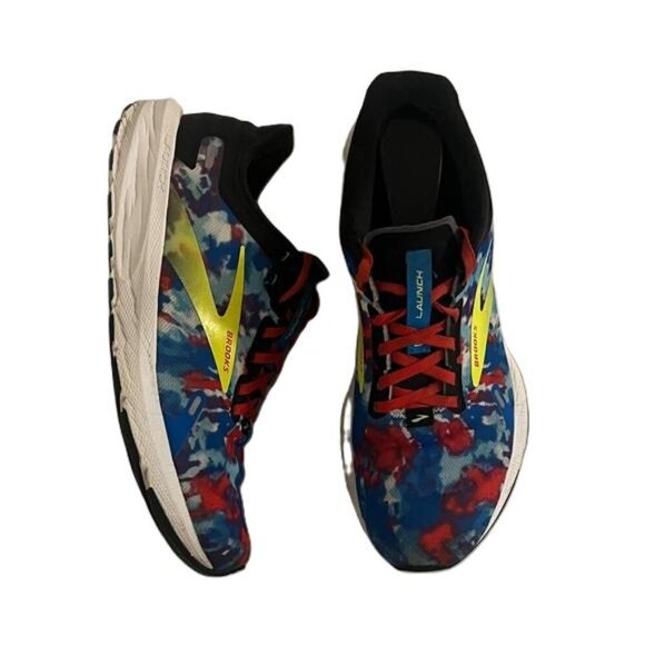 Brooks Launch 9 Women’s Multicolor Sneakers with Red and Blue, Width B, Size 9 - Picture 4 of 7